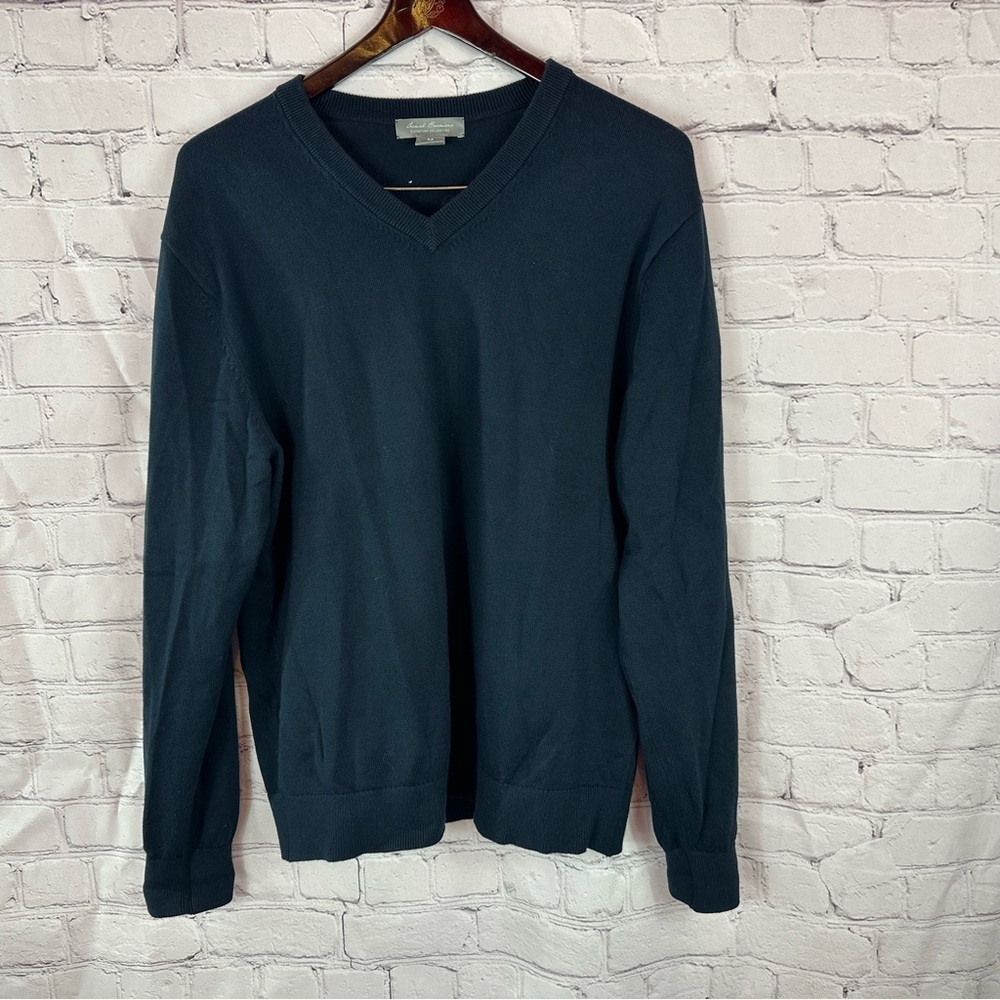 daniel cremieux signature collection Mens M Classic navy V-Neck cotton Sweater